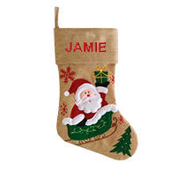 Modern Christmas Stocking - Santa Sled incl Delivery