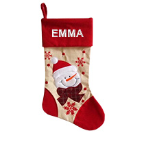 Red Christmas Stocking - Snowman incl Delivery