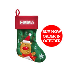Traditional Christmas Stocking - Reindeer incl Delivery