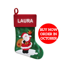 Traditional Christmas Stocking - Santa incl Delivery