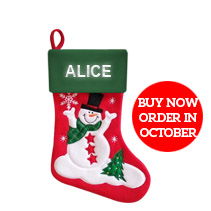 Traditional Christmas Stocking - Snowman incl Delivery