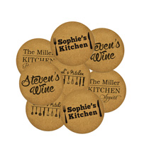 8 x Personalised Cork Coaster 95mm incl Delivery